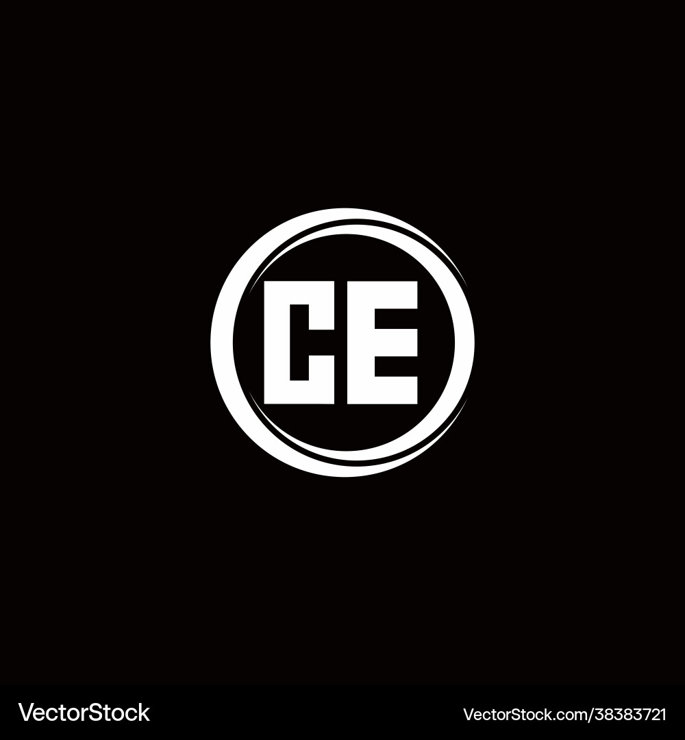 Ce logo initial letter monogram with circle slice Ce logo initial letter monogram with circle slice vector image