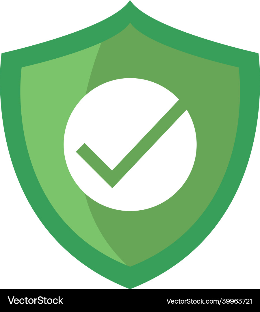 Check mark in shield Vector Image