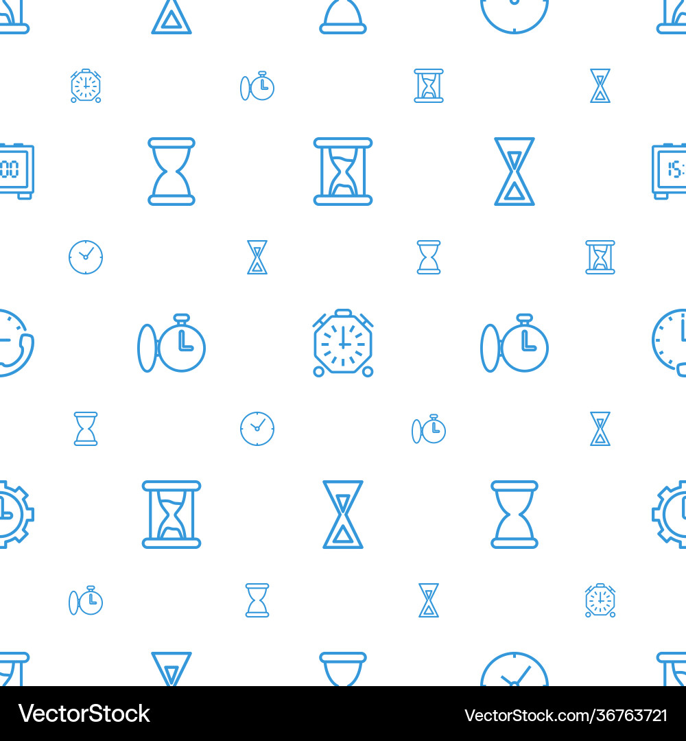 Clock icons pattern seamless white background Vector Image
