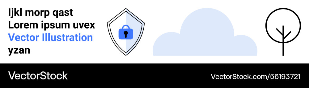 Cloud security concept with a shield icon vector image