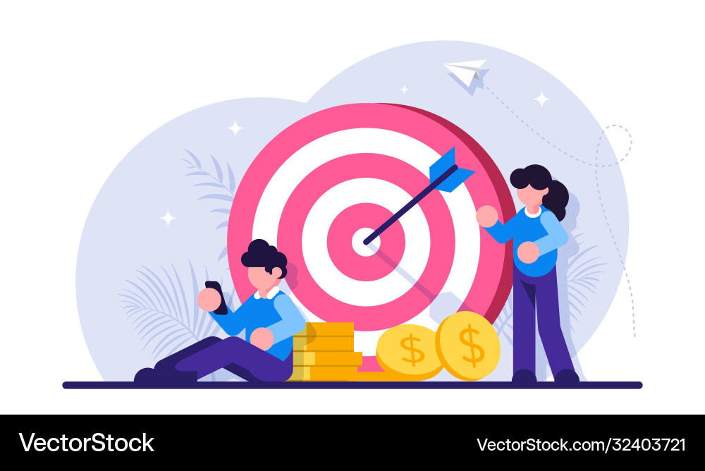 Concept financial target data analytics Concept financial target data analytics vector image