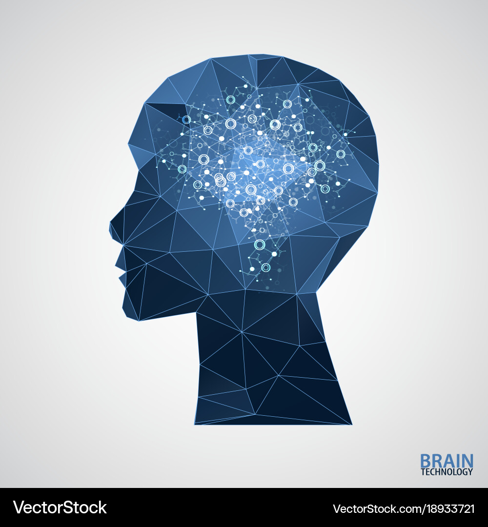 Creative brain concept background with triangular Creative brain concept background with triangular vector image