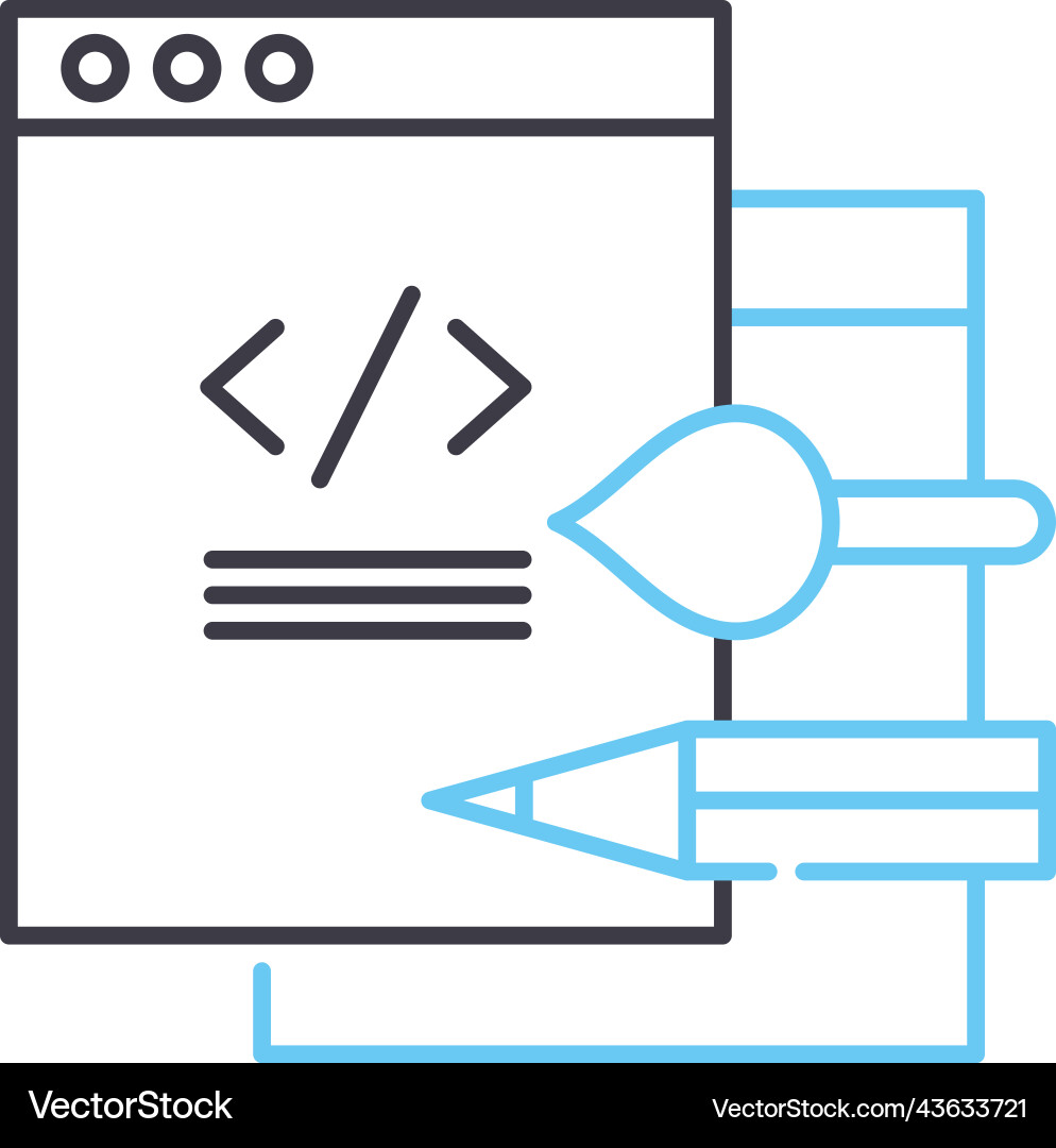 Design webpage line icon outline symbol Design webpage line icon outline symbol vector image