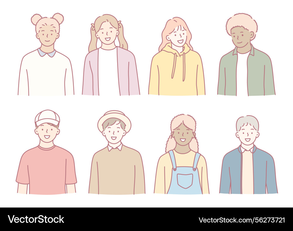Diverse and unique animated characters designed Vector Image