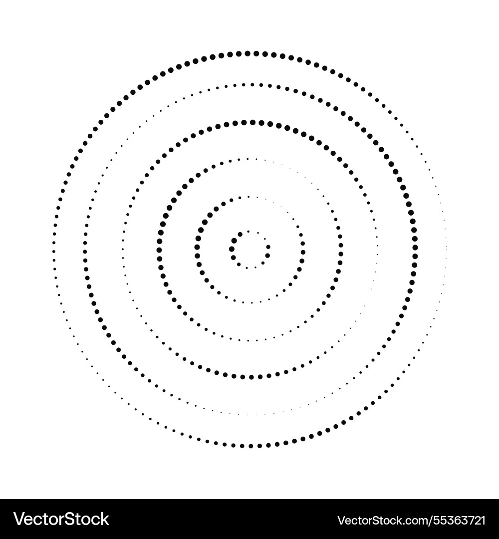 Dotted circles circle in a simple shape Vector Image