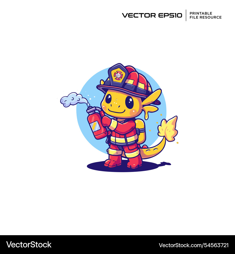 Dragon firefighter dragons character mascot logo Dragon firefighter dragons character mascot logo Vector Image