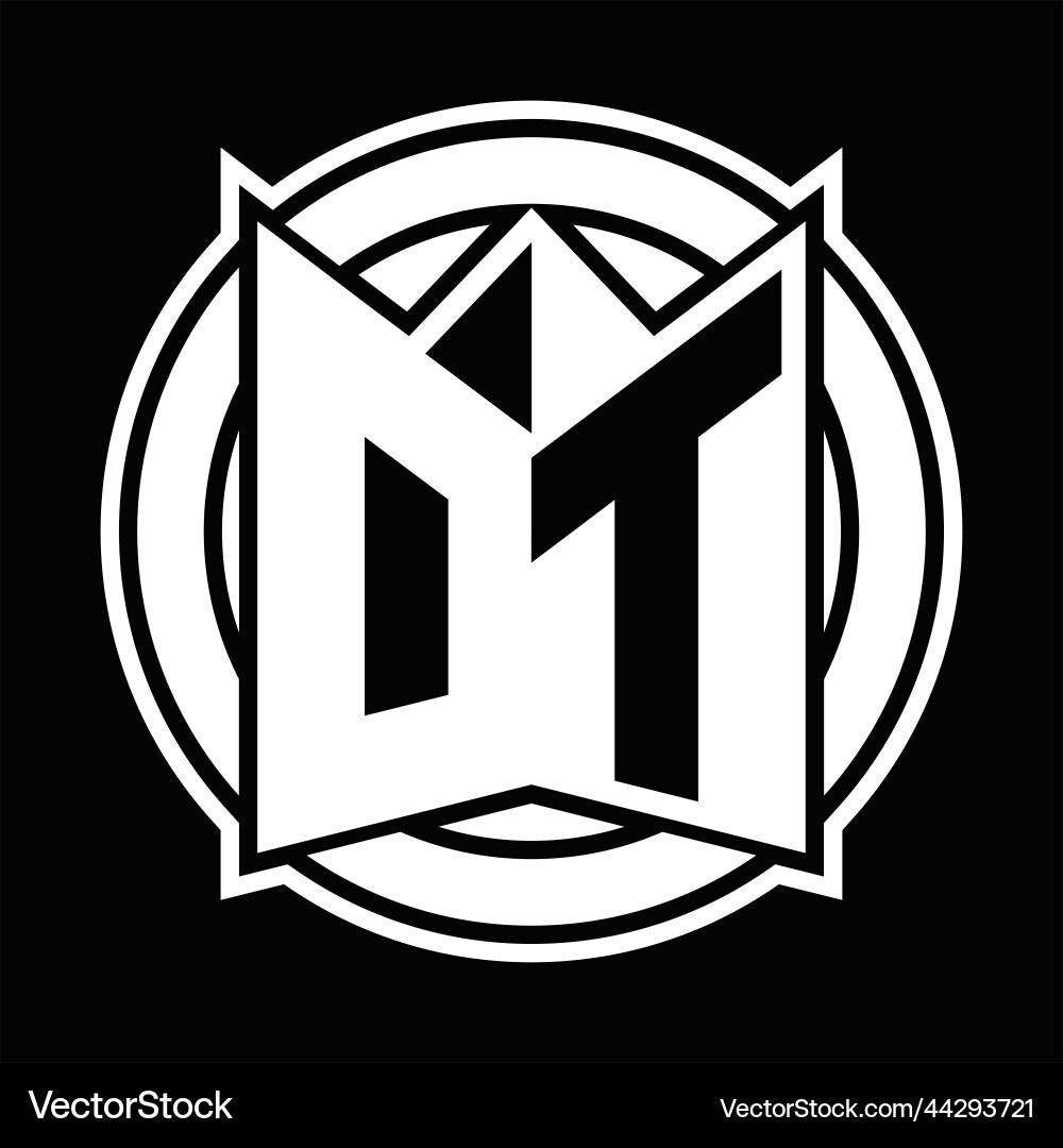 Dt logo monogram circle rounded design Dt logo monogram circle rounded design Vector Image