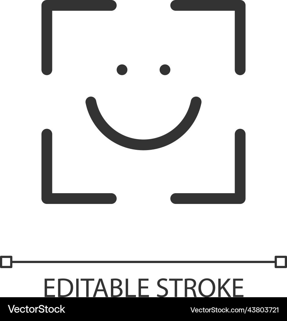 Face identification pixel perfect linear ui icon Face identification pixel perfect linear ui icon vector image