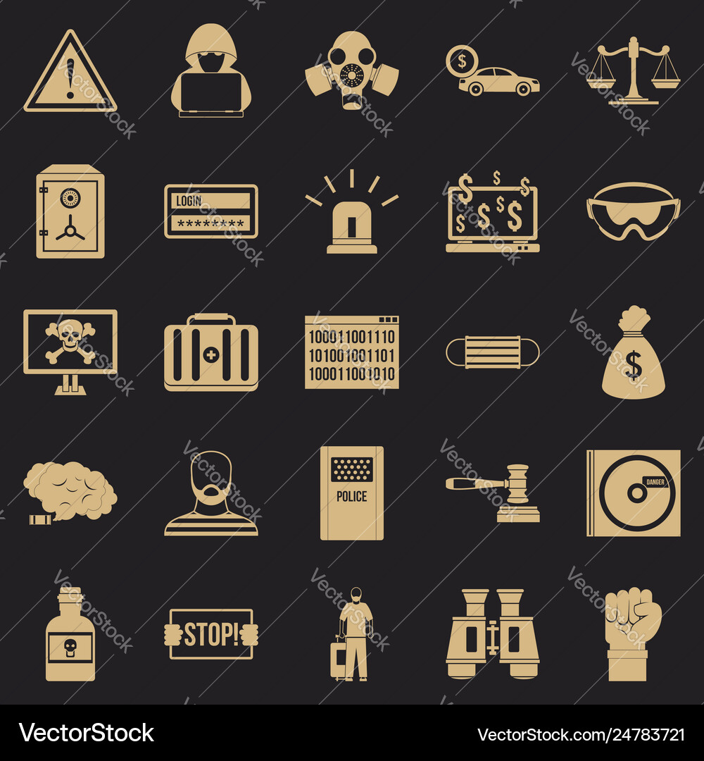Fault icons set simple style Vector Image