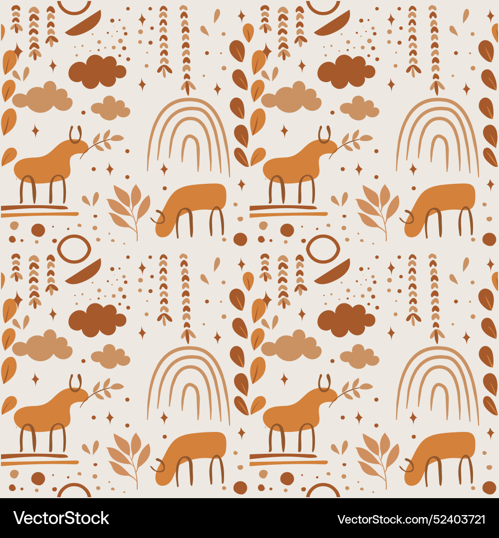 Flat design boho pattern Vector Image