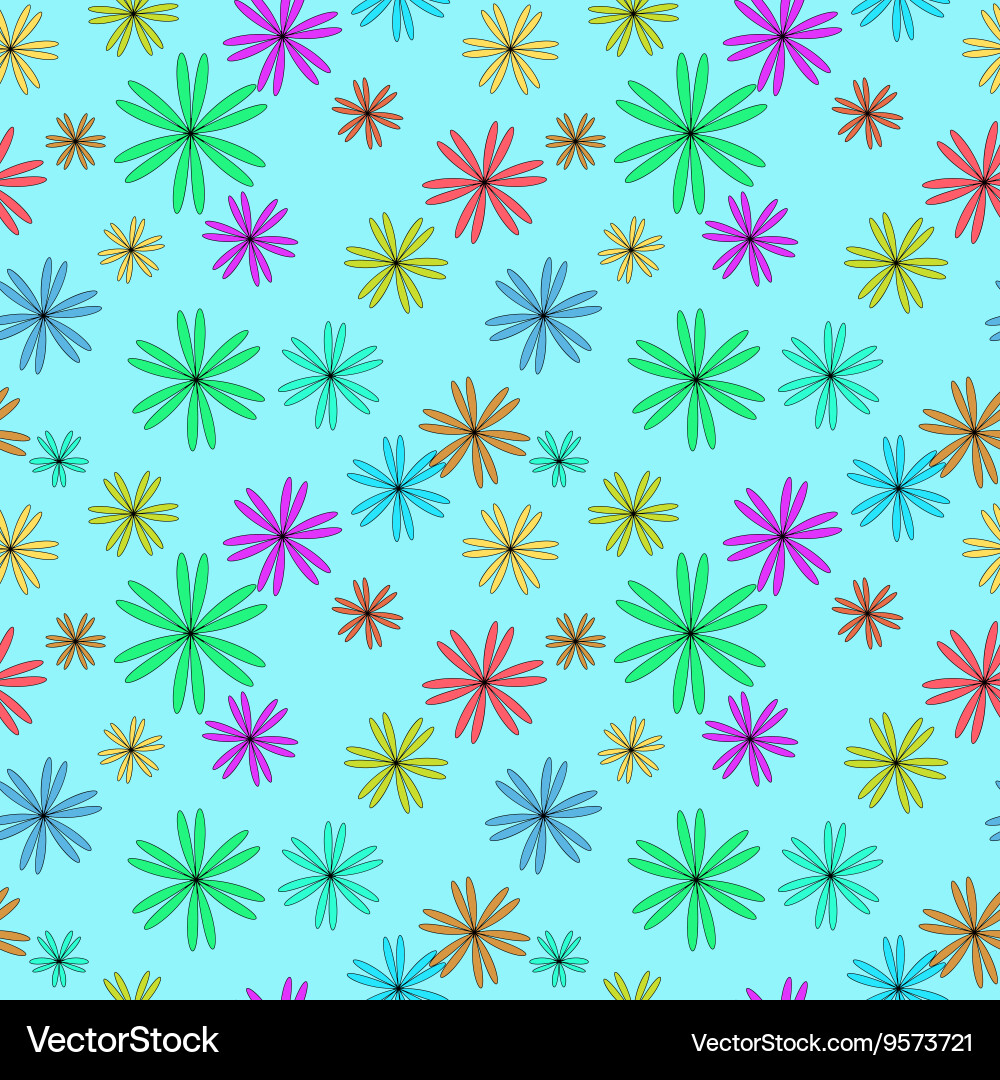Flower color seamless pattern vector image