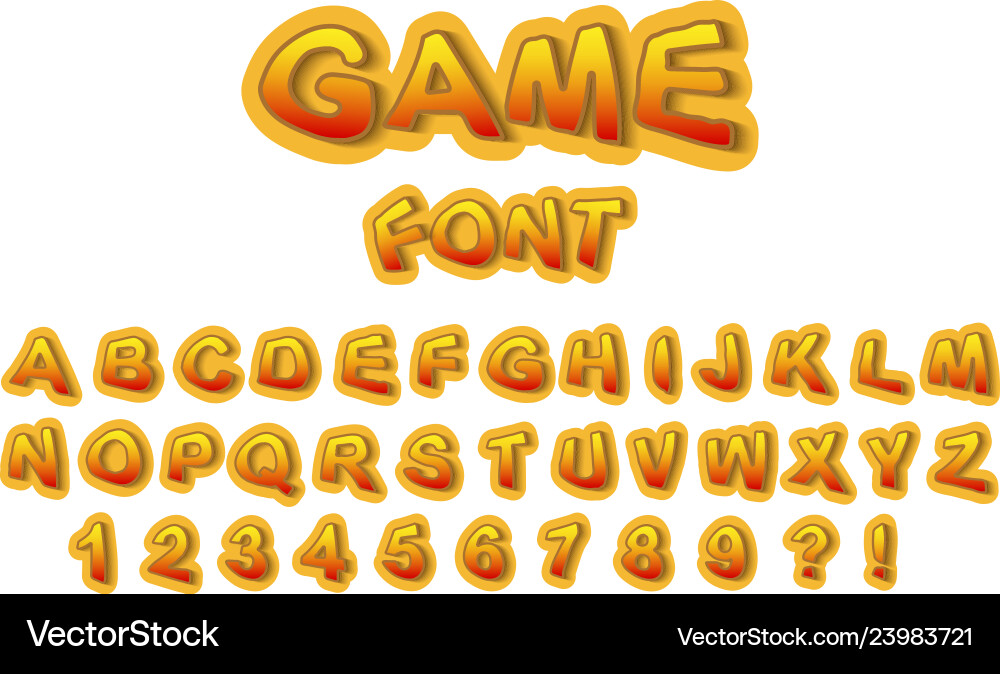 Font for the name of game Font for the name of game vector image
