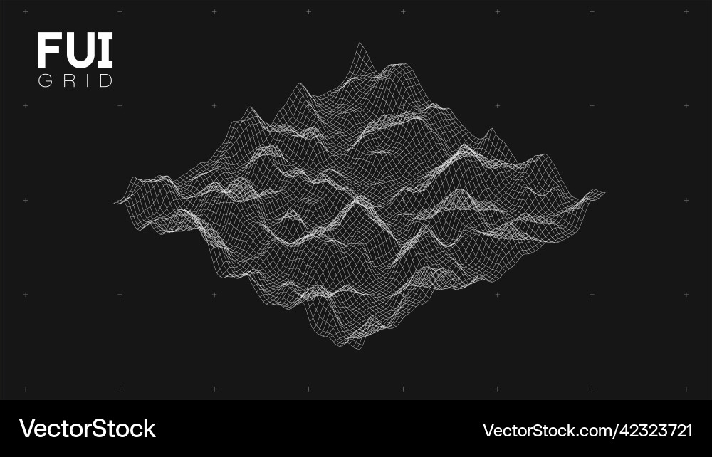 Fui gui 3d landscape scan grid abstract Fui gui 3d landscape scan grid abstract vector image