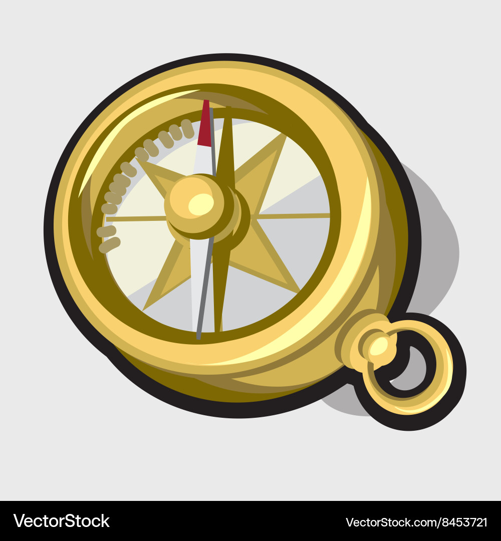Gold antique compass Royalty Free Vector Image