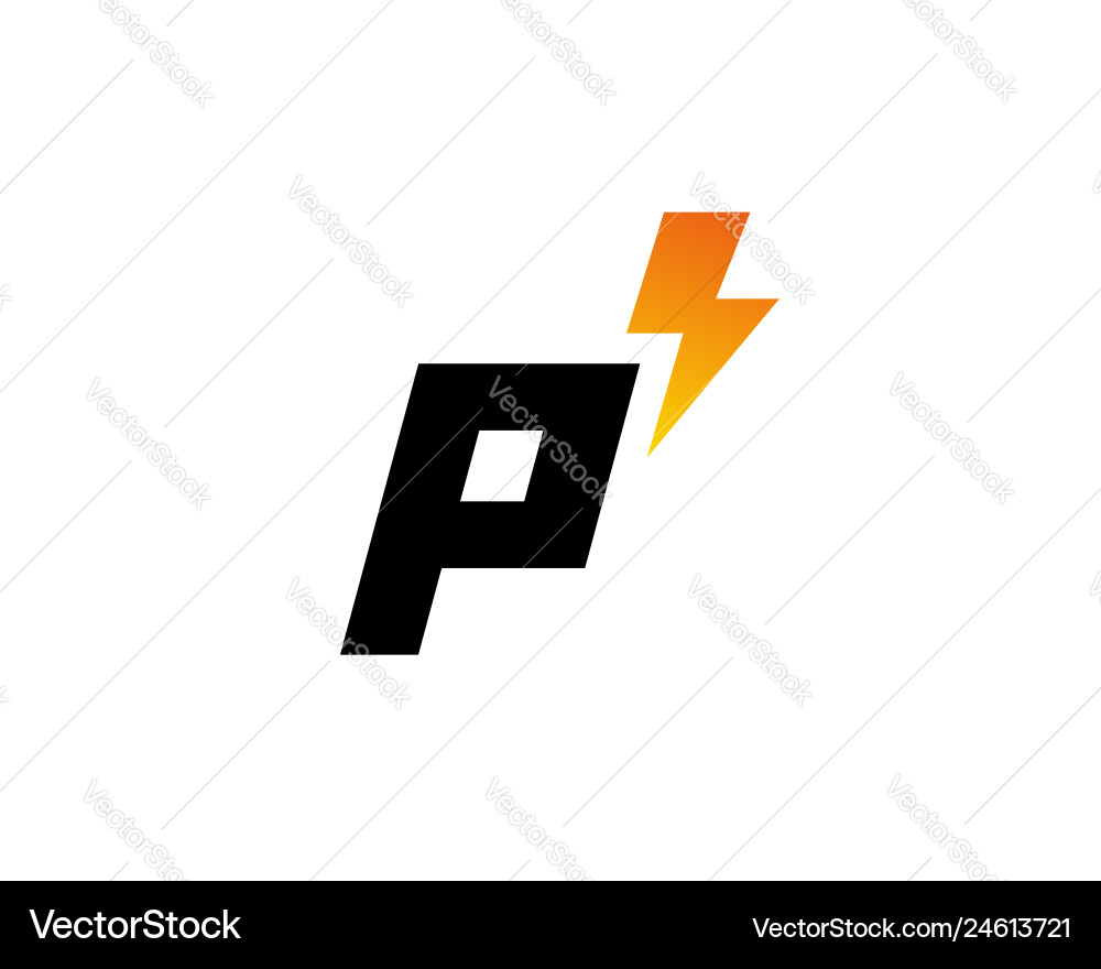 Letter p lightning logo icon design template Letter p lightning logo icon design template vector image