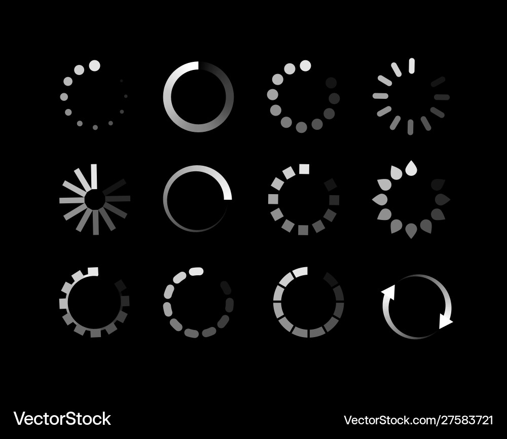 Loader icon circle button load sign symbol Loader icon circle button load sign symbol vector image