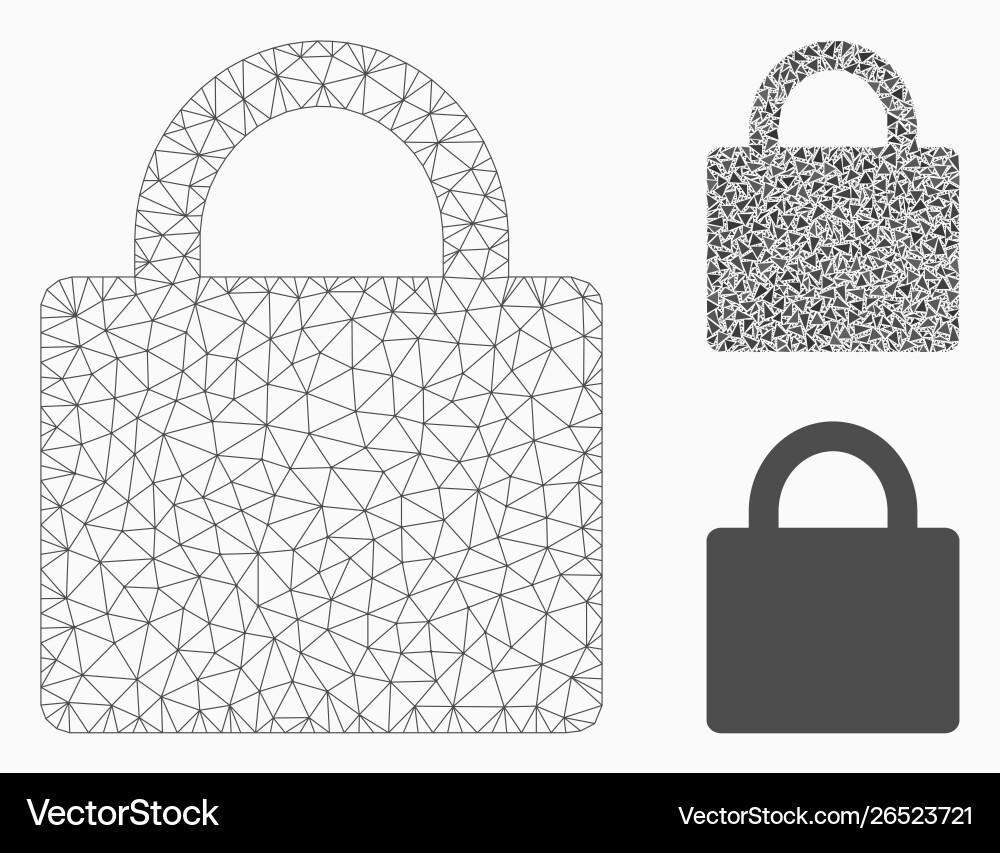 Lock mesh wire frame model and triangle Lock mesh wire frame model and triangle vector image