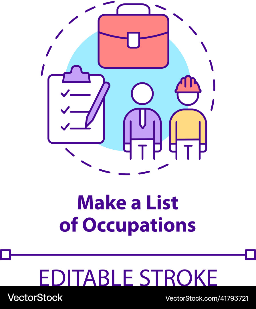 Make list of occupations concept icon Make list of occupations concept icon vector image