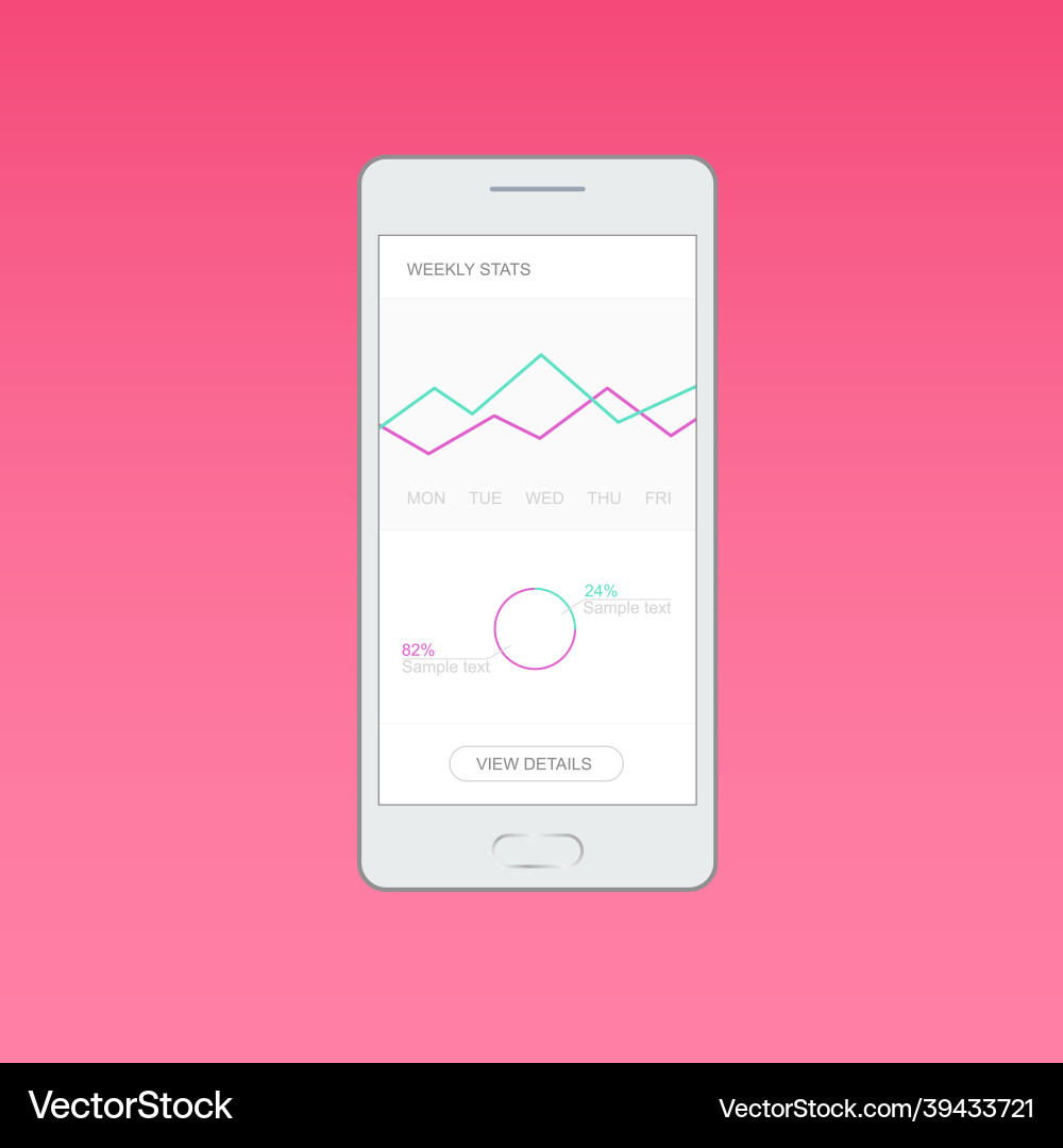 Mobile app design processing and analysis of data Mobile app design processing and analysis of data vector image