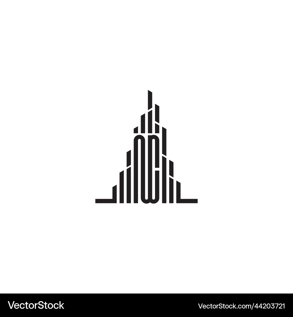 Nc skyscraper line logo initial concept with high Vector Image