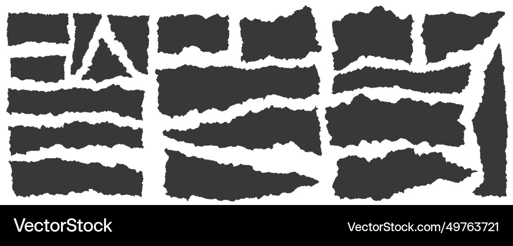 Paper rectangle with rough edge torn shapes Paper rectangle with rough edge torn shapes vector image