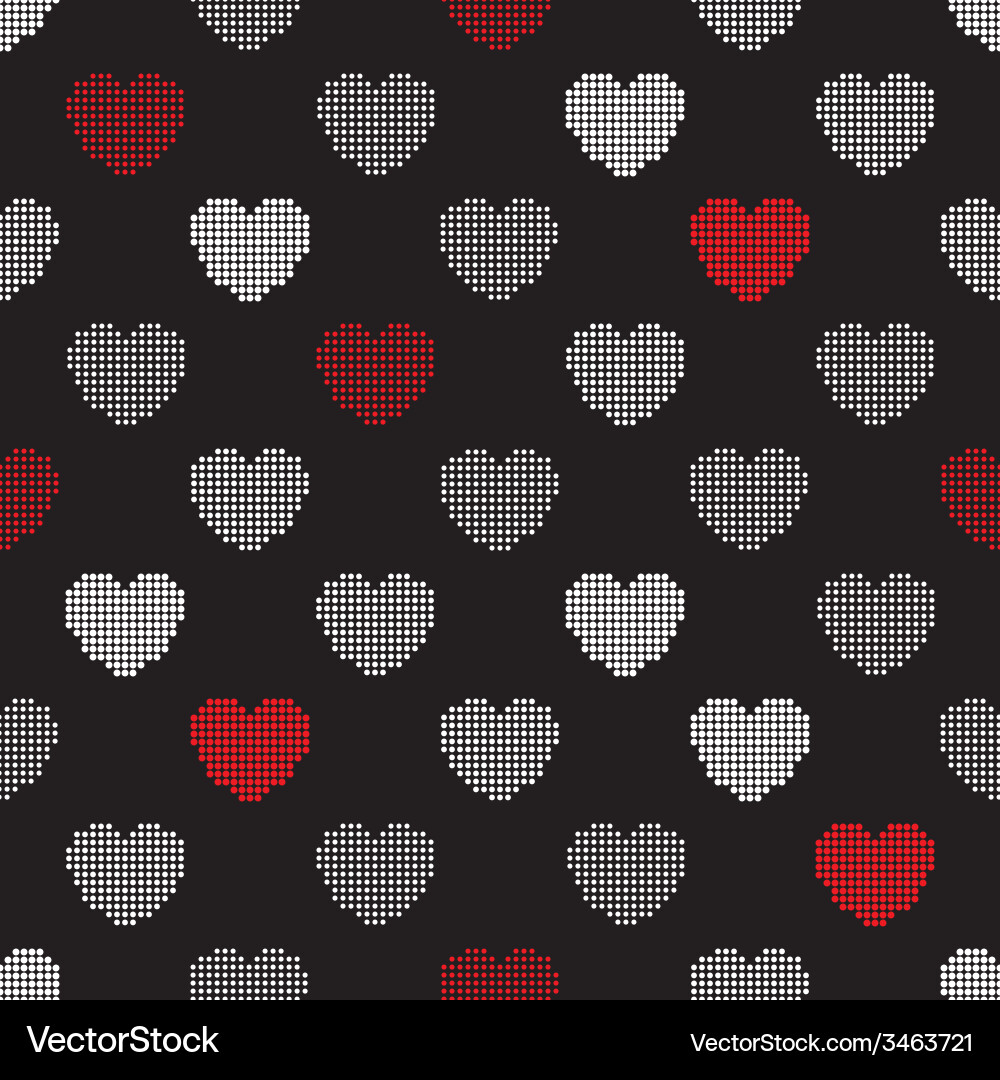 Pattern from halftone hearts Vector Image