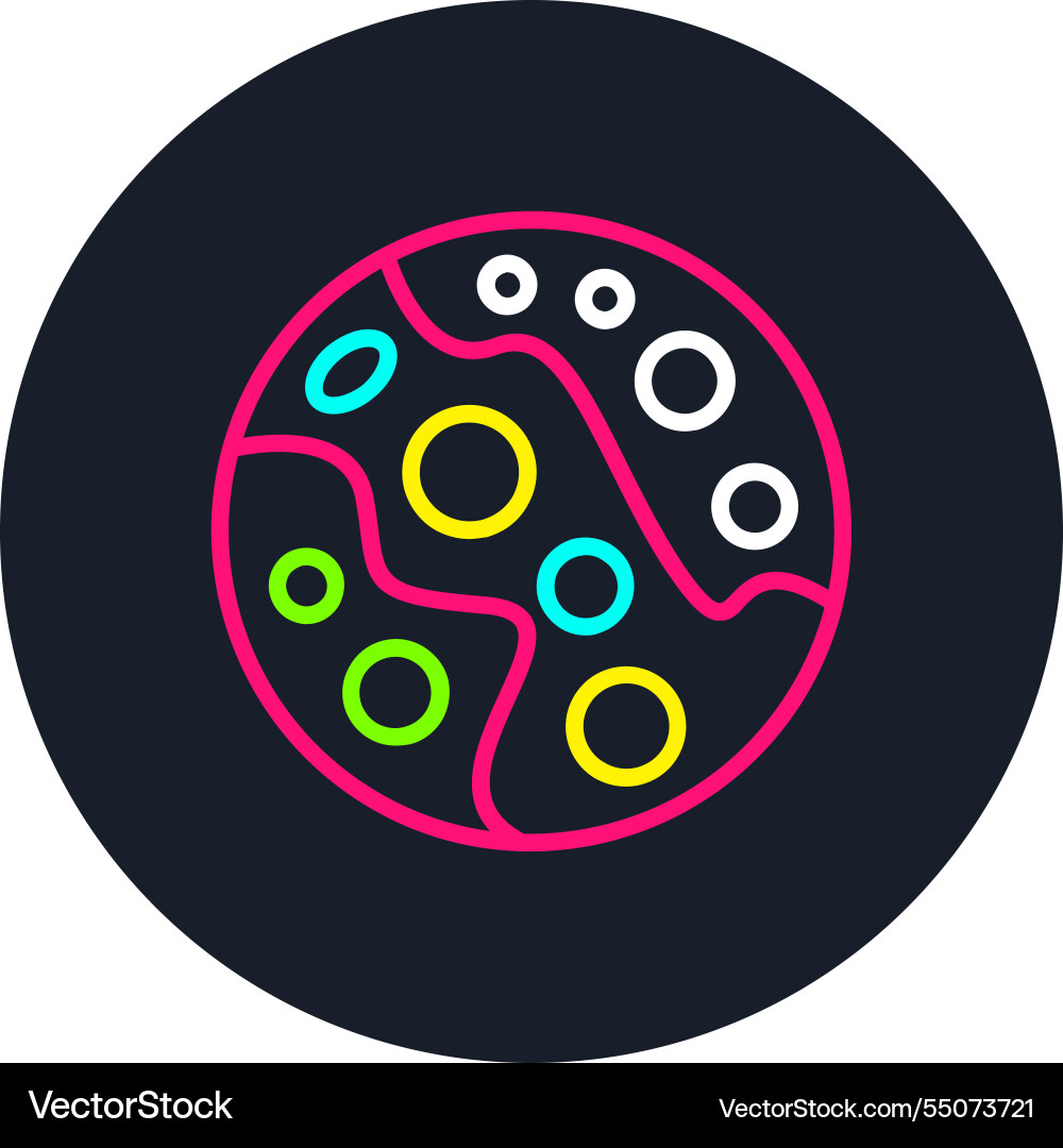 Pluto line multi color icon Vector Image