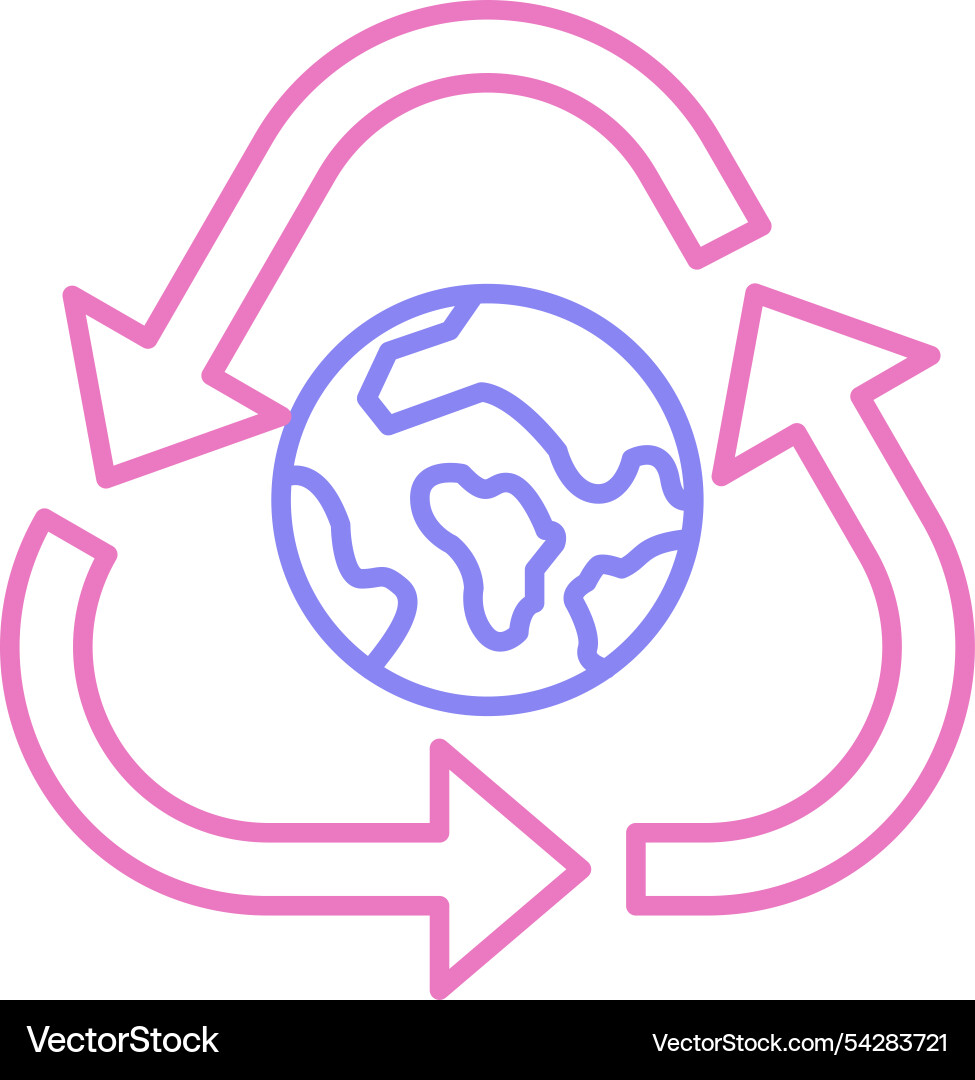 Recycle line two colour icon Vector Image