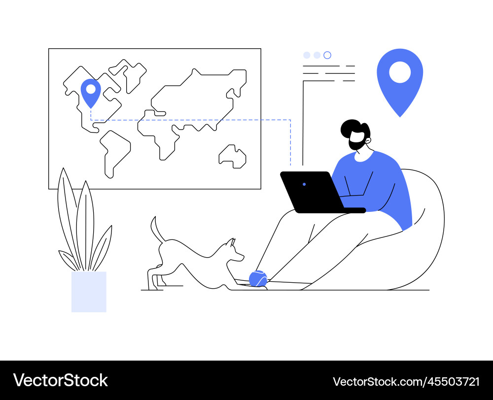 Remote worker abstract concept vector image