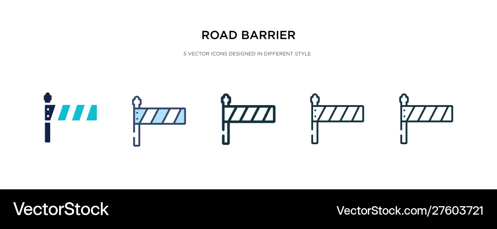 Road barrier icon in different style two colored vector image