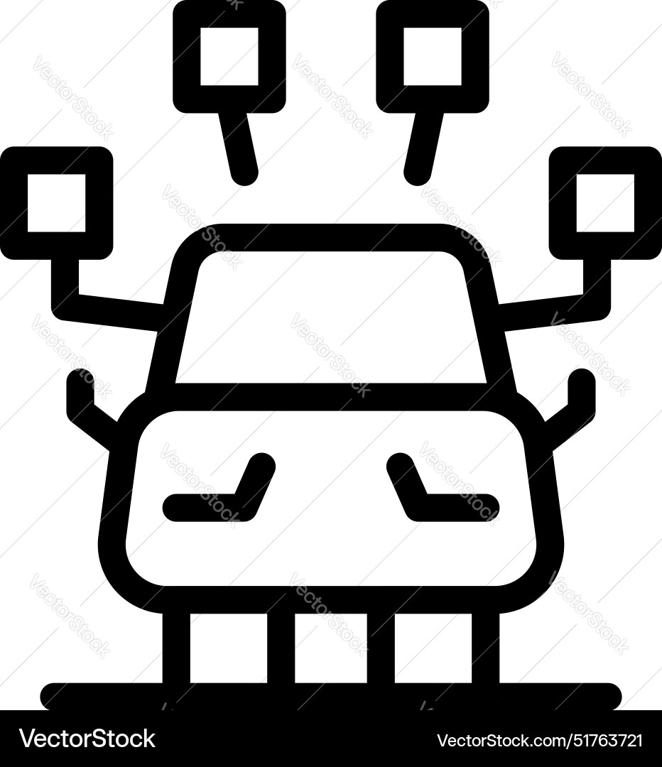 Self driving car using sensor system icon outline Self driving car using sensor system icon outline vector image