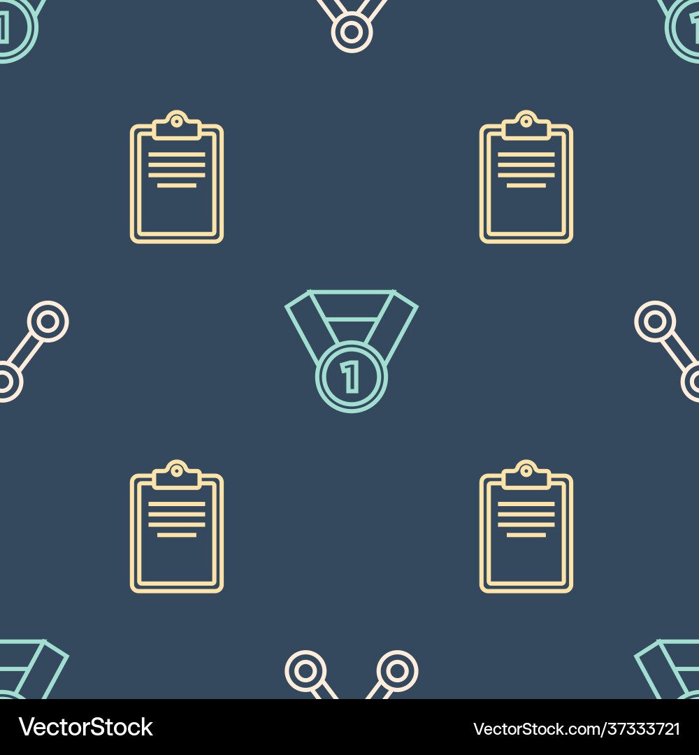 Set line molecule clipboard with checklist Set line molecule clipboard with checklist vector image