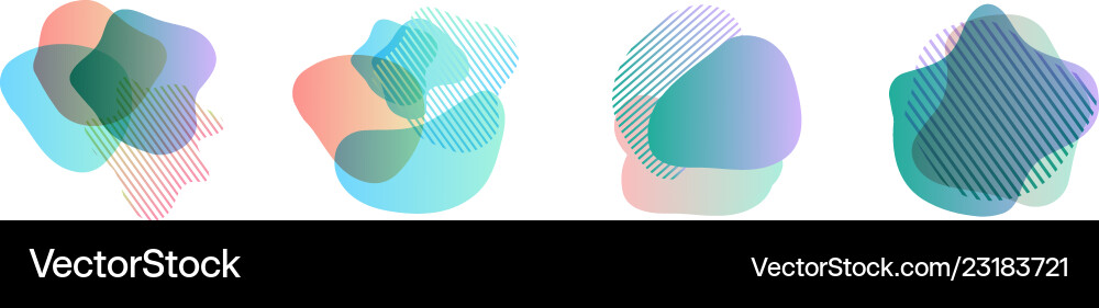 Set of abstract modern graphic elements gradient vector image