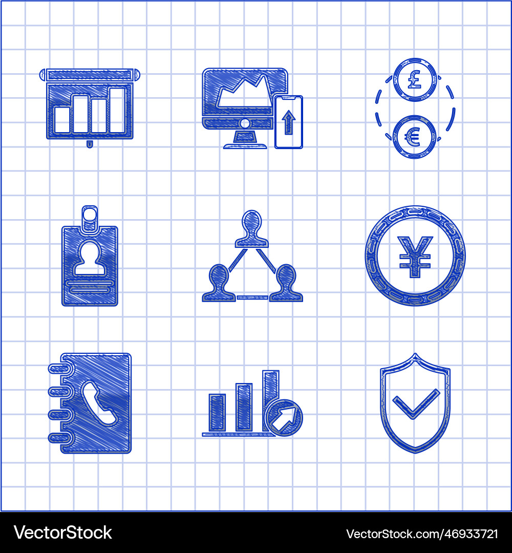 Set project team base schedule chart diagram Vector Image