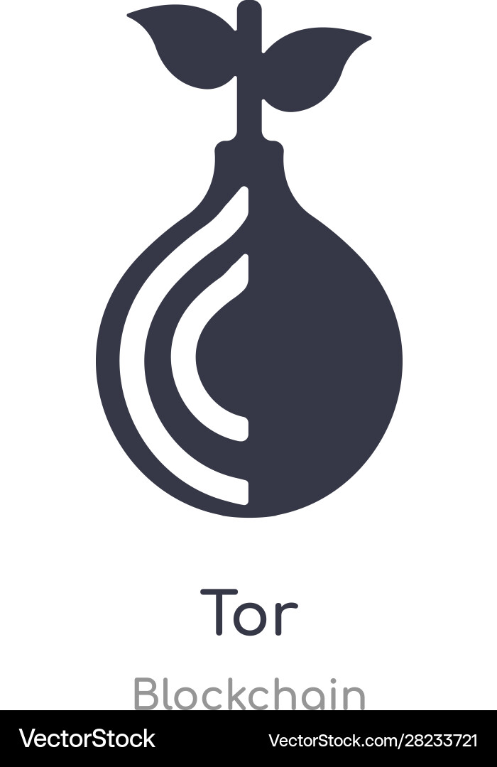 Tor icon isolated from blockchain vector image