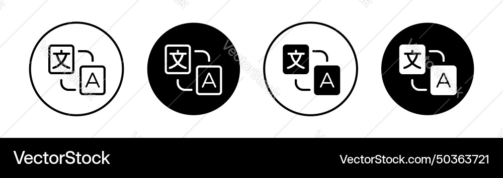 Translation icon set language global Vector Image