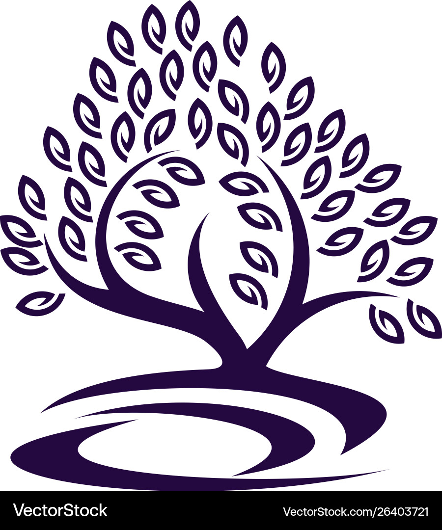 Tree and root logo template Vector Image