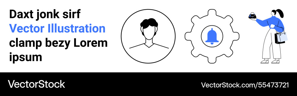 User profile notification settings and data User profile notification settings and data vector image