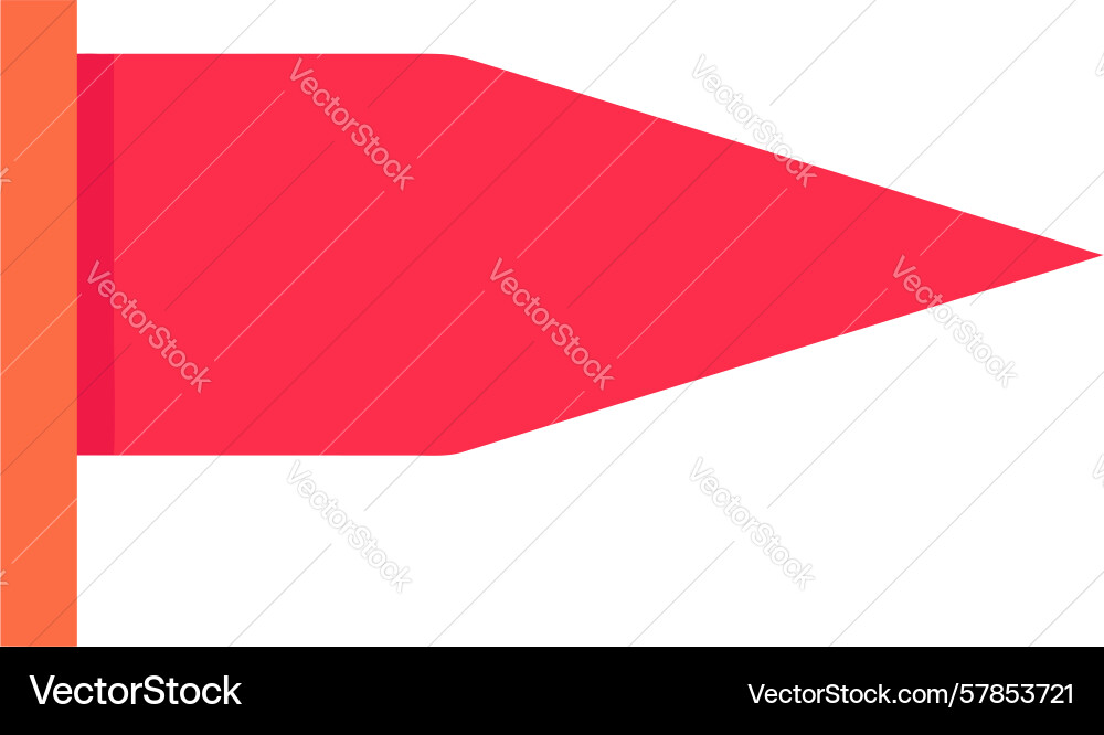 Wavy rote dreieckige Flaggensymbol für dynamische Signale Vektorbild