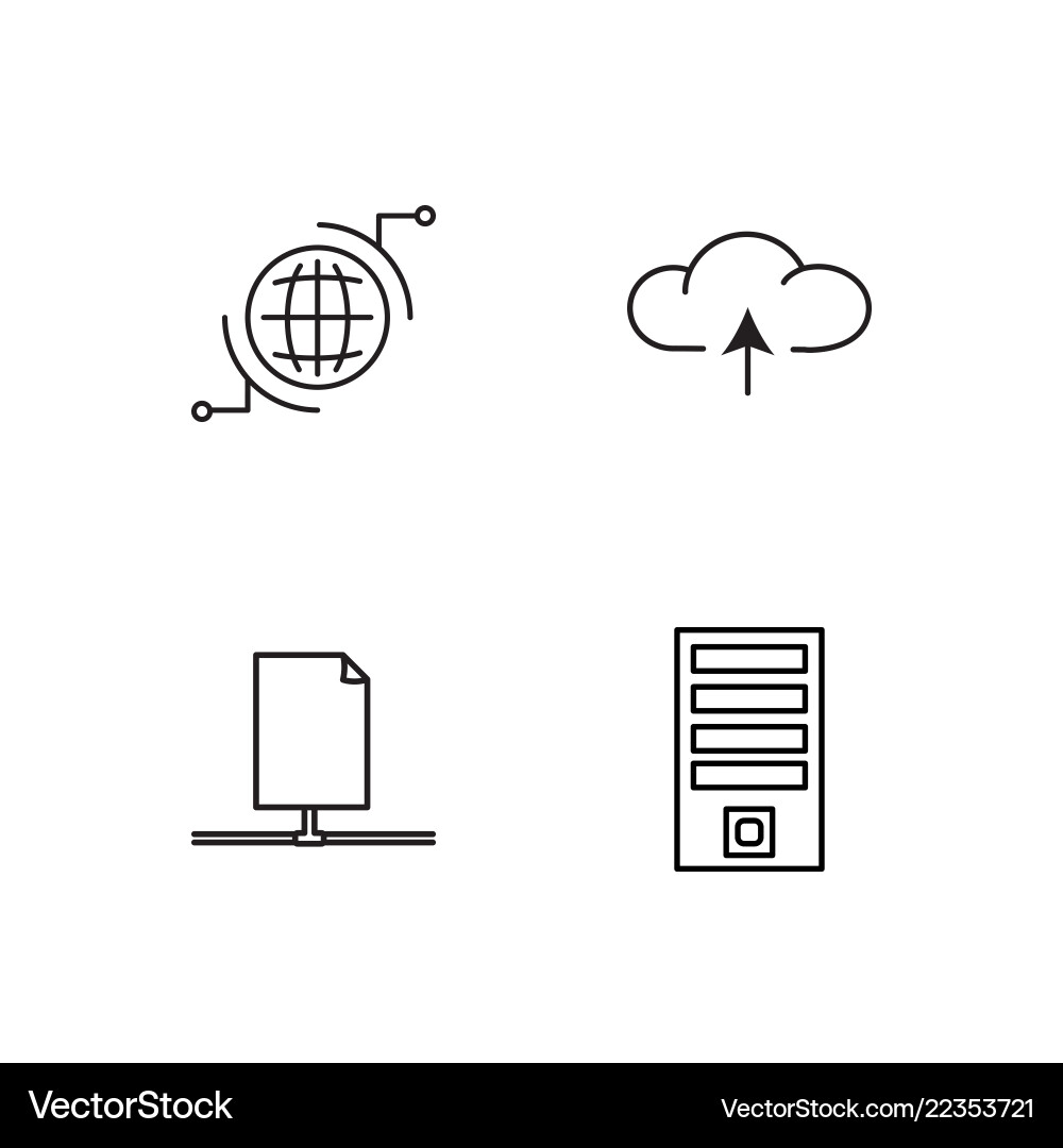 Web simple outlined icons set Web simple outlined icons set vector image