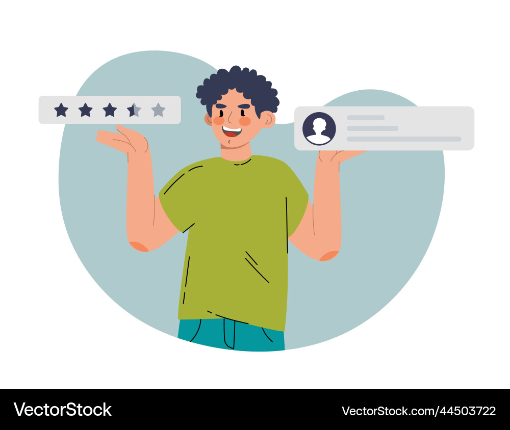 A man with elements for mobile application ui A man with elements for mobile application ui vector image