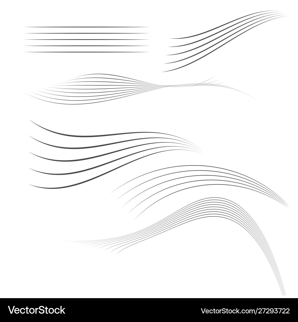 Abstract line element set lines stripes vector image