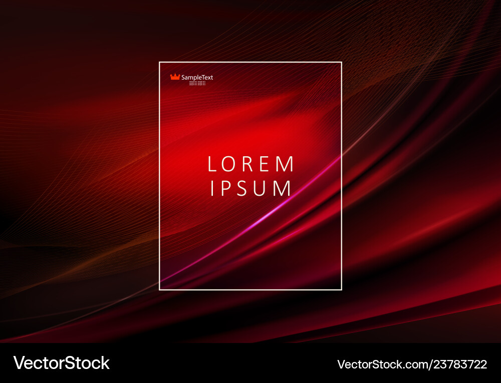 Abstract red design with smooth thin lines Vector Image