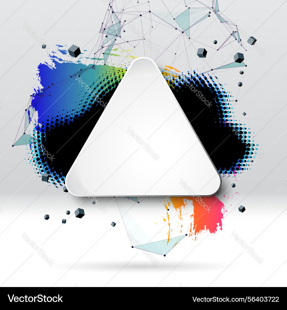 Background with brush stroke blot triangular Background with brush stroke blot triangular vector image