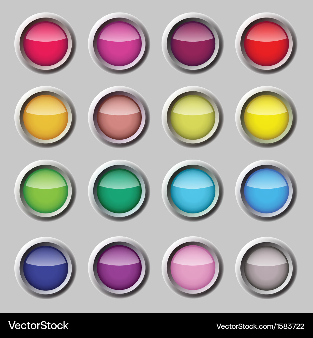 Button web set vector image
