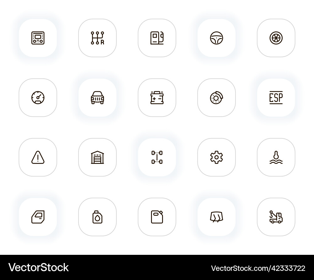 Car parts and service line icons set editable Car parts and service line icons set editable Vector Image