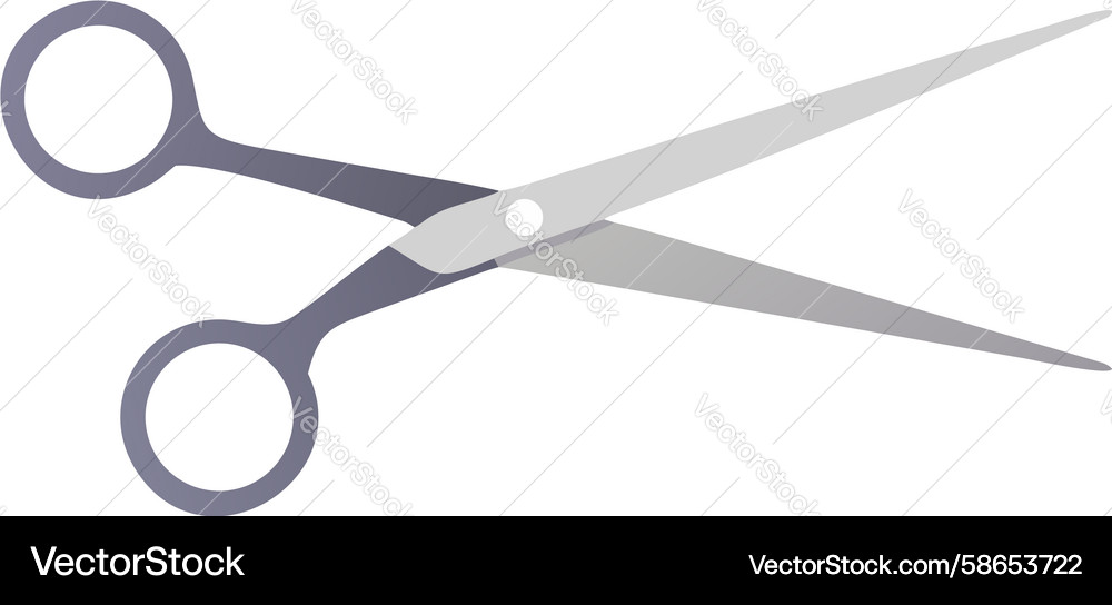 Classic silver scissors design generative ai Vector Image