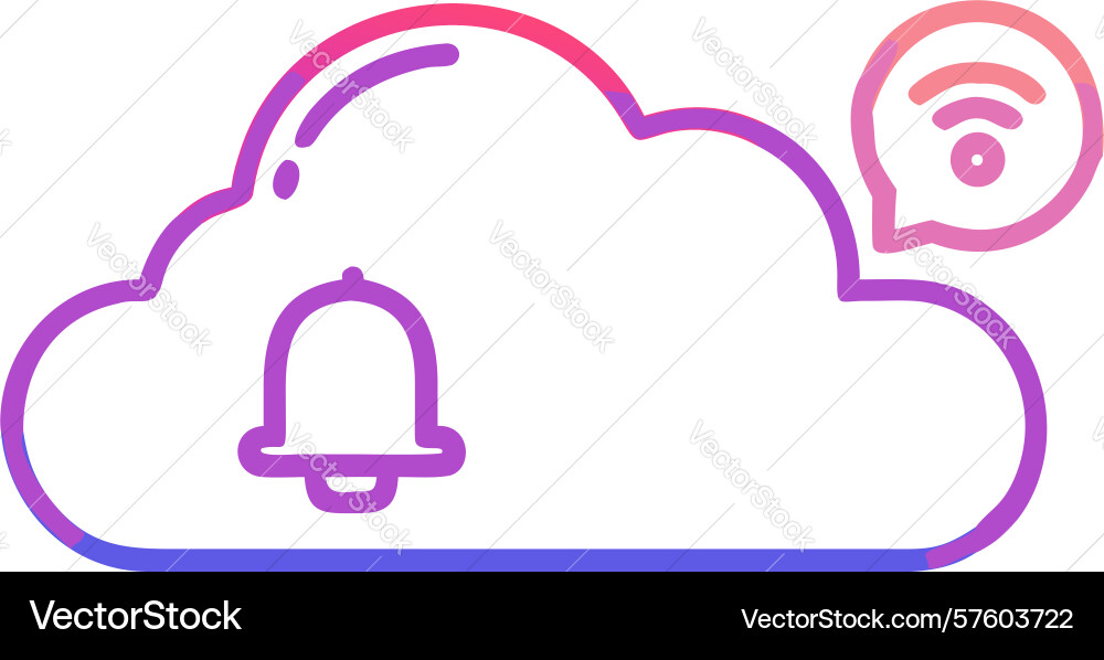 Cloud notification and alert icon design vector image
