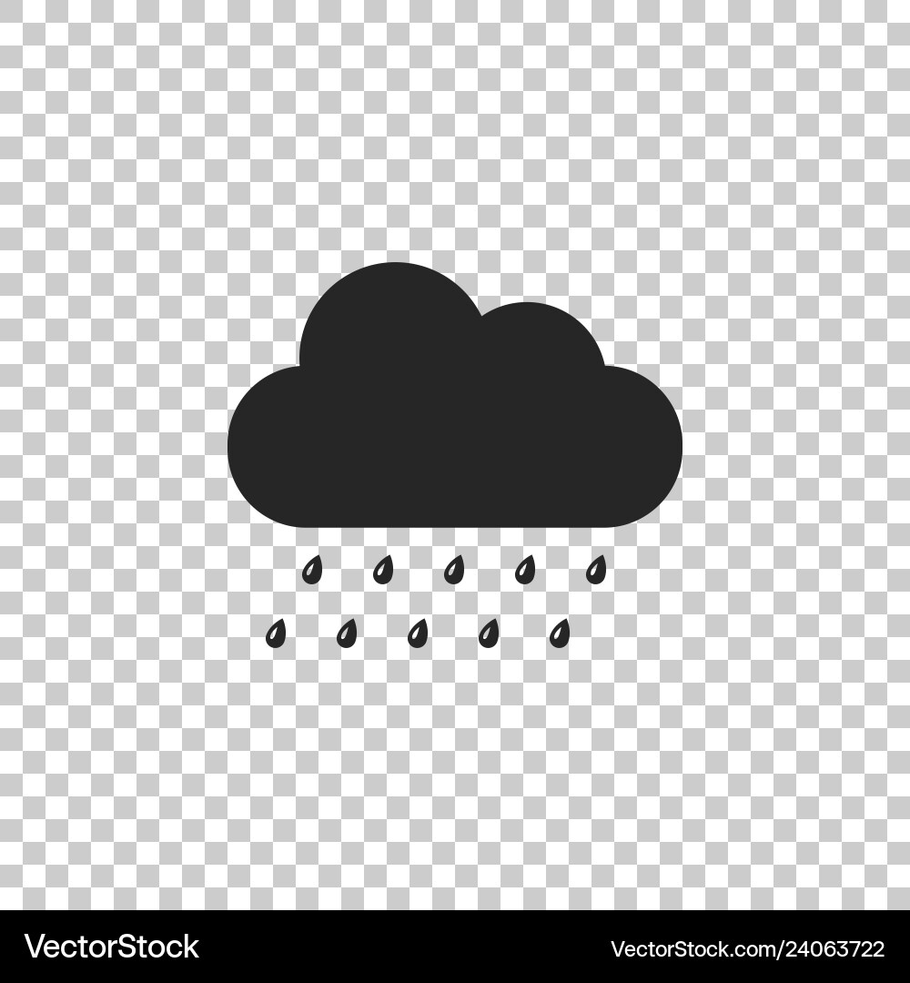 Cloud with rain icon on transparent background Cloud with rain icon on transparent background vector image