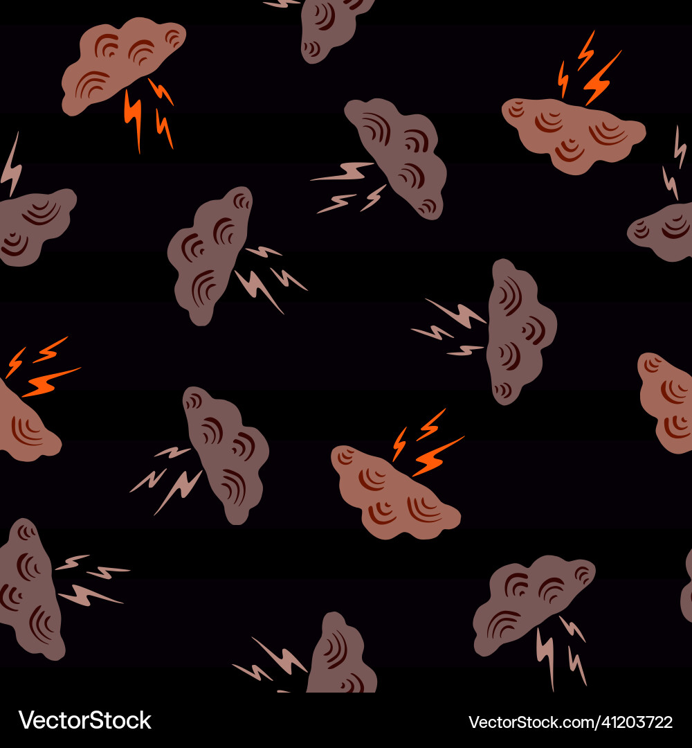 Clouds with lightning of seamless pattern cute Clouds with lightning of seamless pattern cute Vector Image